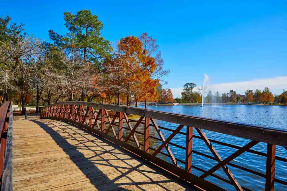 Hermann Park during the fall season