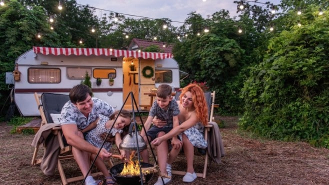 family enjoying their rv