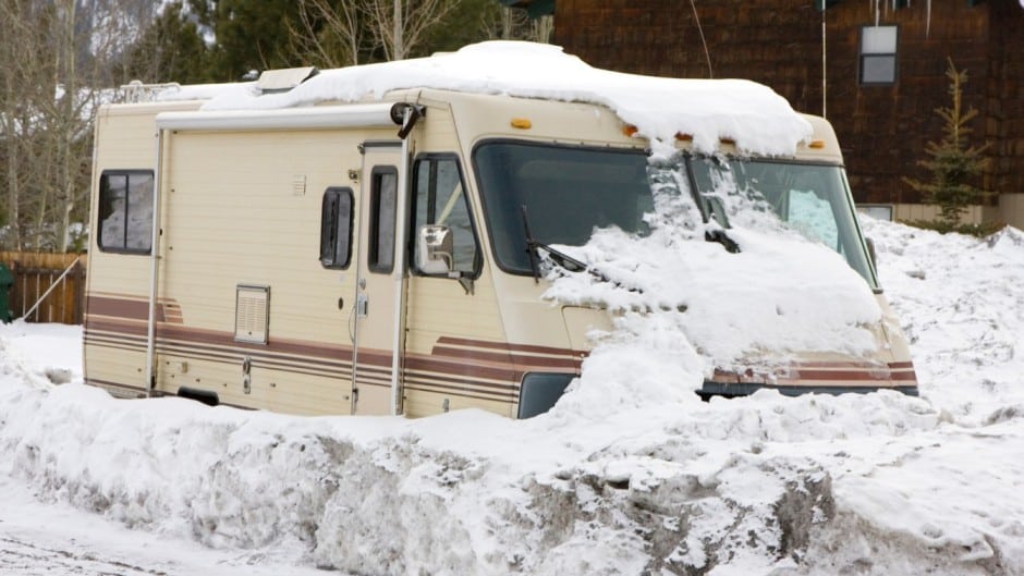 rv stored outside in winter