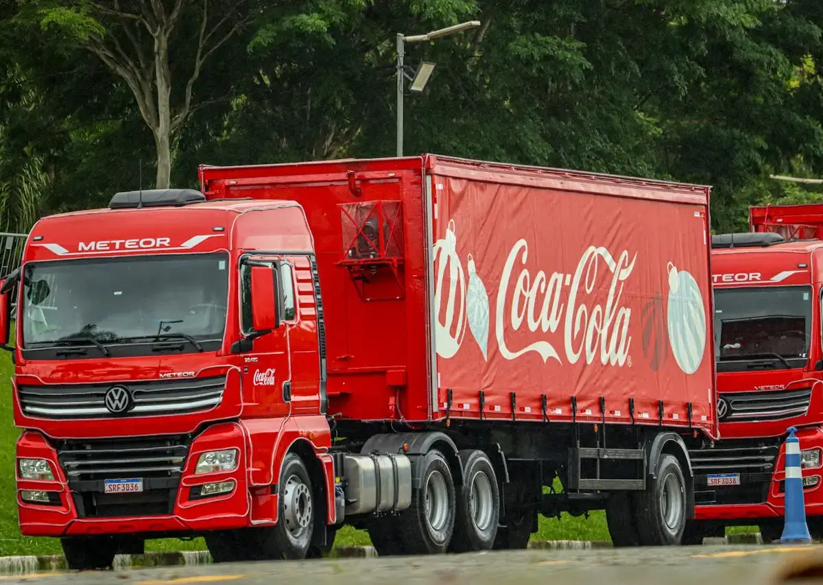 Commercial truck parked along a public street.