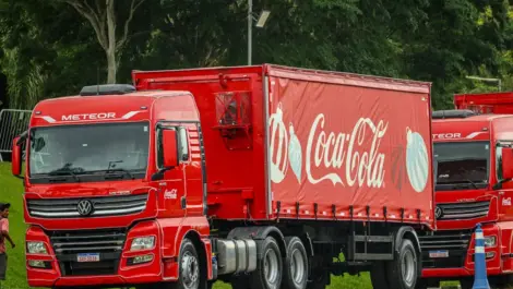 Commercial truck parked along a public street.